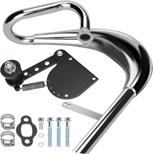 YOXUFA - Kit de tubo de escape para bicicleta motorizada con cámara de expansión, silenciador, compatible con 80 cc, 100 cc, 49 cc, 50 cc, motor de