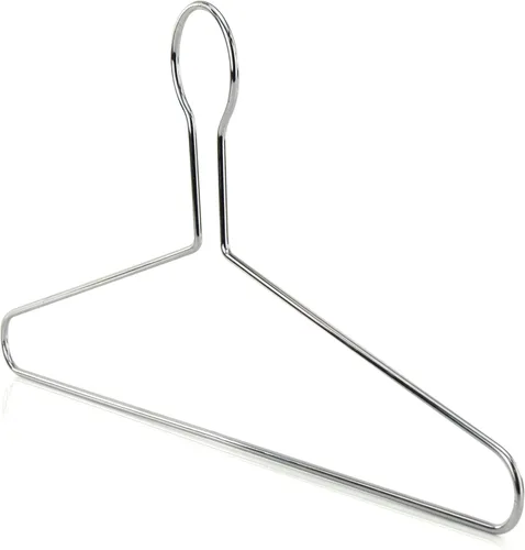 Hangerworld Paquete de 10 perchas de seguridad antirrobo – Percha de metal cromado plateado resistente de 17 pulgadas para hoteles, minoristas y