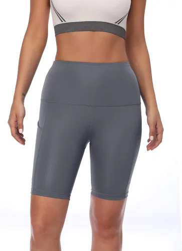 Miniatura 6 de NELEUS Pantalones cortos de compresión para mujer con bolsillo