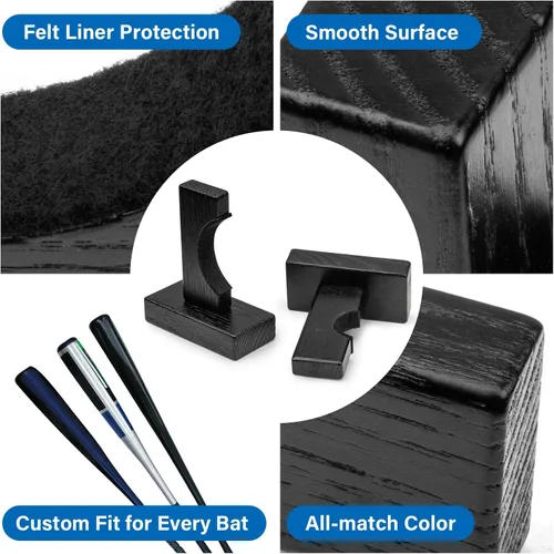 Miniatura 3 de Alpinista Soporte de pared para bate de béisbol, soporte de pared horizontal para bate de béisbol para exhibición
