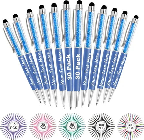 Miniatura 43 de Bolígrafos personalizados con nombre y texto, bolígrafos de diamantes de cristal personalizados a granel, 10 bolígrafos, regalos para mujeres