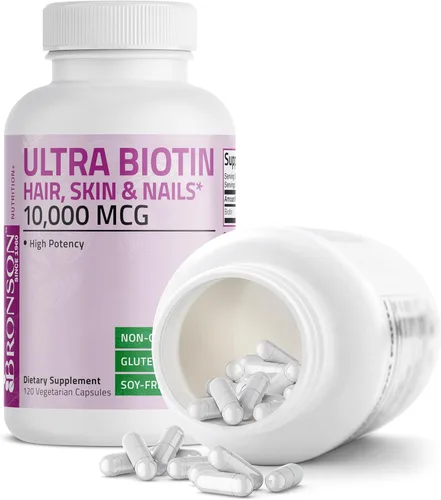 Miniatura 6 de Bronson Ultra Biotina 10,000 Mcg Suplemento para Cabello, Piel y Uñas, Sin GMO, 120 Cápsulas Vegetarianas