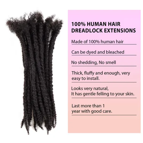 Miniatura 6 de Extensiones de cabello humano texturizado con extremos rizados, extensiones de cabello humano completamente hechas a mano para mujeres/hombres, se
