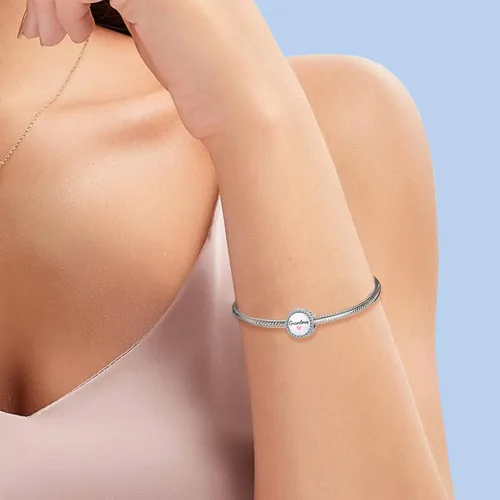 Miniatura 3 de LUXILLA Abalorio de plata de ley 925 para madre, hija, abuela, para familia, amor, madre, hija, abuela, para pulseras, collares, dijes, joyas