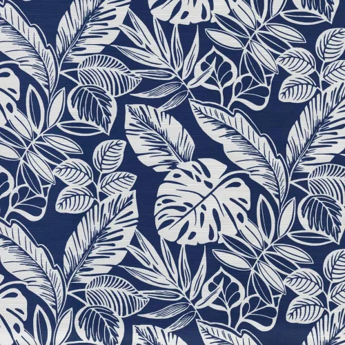 Miniatura 4 de Pillow Perfect Tropic Botanical - Almohadilla para silla de interior/exterior con lazos, 2 unidades, 16 x 18.5 pulgadas, azul marino Delray
