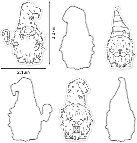 Miniatura 2 de Estivaux 3 sellos de goma transparente de Papá Noel de Navidad y troqueles para hacer tarjetas, sellos de silicona de Navidad para padre
