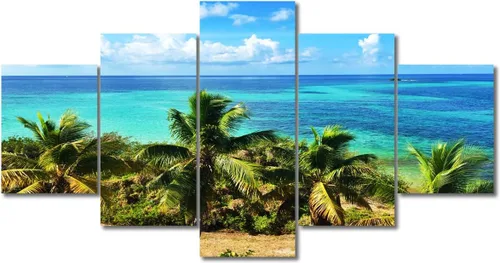 Miniatura 75 de TUMOVO Lienzo decorativo para pared de sala de estar, 5 paneles de naturaleza, Alaska, Estados Unidos, autopista alrededor de montañas, paisaje