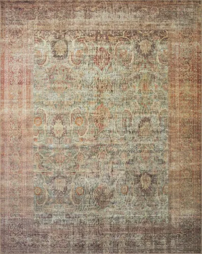 Miniatura 4 de Loloi Amber Lewis Georgie Collection GER-03 Jade/Sunset 2'-0" x 5'-0", 0.19 pulgadas de altura, alfombra decorativa Jade / Atardecer
