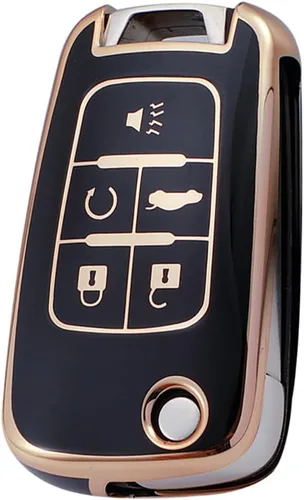 ontto Funda para llavero con tapa de 5 botones para Chevy Car Key Case Fit para Buick Lacrosse Encore Allure Remote Key Holder