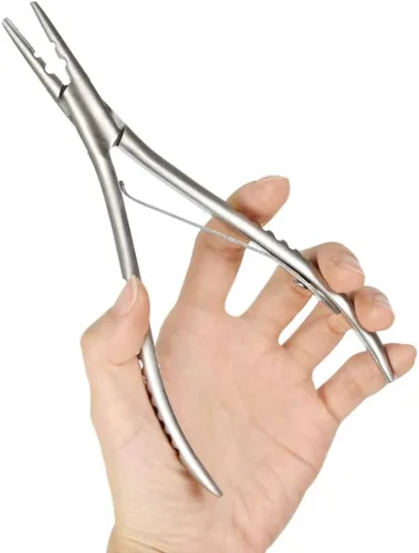 Miniatura 4 de 1 pieza de extensiones de cabello de acero inoxidable y alicates de extracción con 2 agujeros, herramienta de extensión de cabello para micro