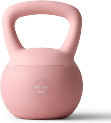 Miniatura 10 de YOTTOY Pesa rusa suave, pesas rusas con agarre antideslizante para entrenamientos en casa, juego de pesas rusas fuerza y seguridad garantizadas Rosa