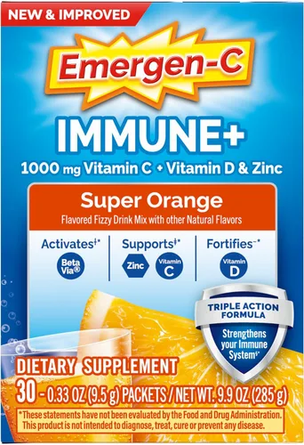 Miniatura 11 de Emergen-C Immune+ Apoyo Inmunológico de Triple Acción en Polvo, BetaVia (R), 1000 mg de Vitamina C, Vitaminas B, Vitamina D y Antioxidantes, Súper
