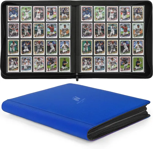 Miniatura 23 de Carpeta Premium de Tarjetas Coleccionables con más de 1000 bolsillos, Carpeta de 16 bolsillos sin anillo de carga lateral para cartas de Negro