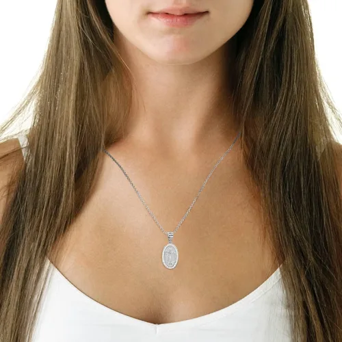 Miniatura 2 de Medalla De San Benito - Collar con colgante de plata con cadena Rolo y colgante solo