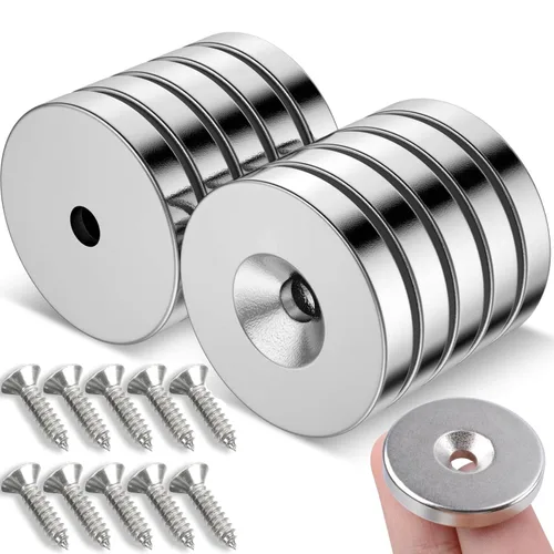 Miniatura 14 de MIN CI 40 piezas de imanes con agujero, imanes de disco de neodimio con agujero (15 x 3 mm agujero 4 mm)