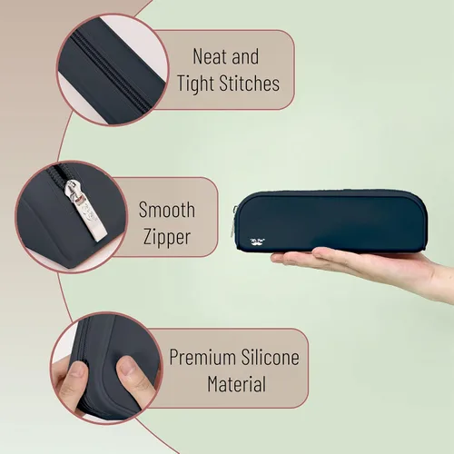 Miniatura 4 de Mr. Pen - Estuche de silicona para lápices, estuche para lápices negro, estuche pequeño para lápices, estuche para lápices estético
