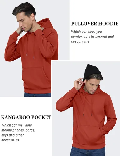 Miniatura 4 de TACVASEN Sudadera deportiva con capucha para hombre, con forro polar, suave, casual, con bolsillo