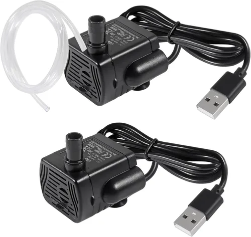 Mini bomba de agua sumergible DC 3.5-9V USB 3W 200L/H con tubo de 6.5 pies para acuarios, pecera, fuente de estanque, fuentes de interior, estatua,