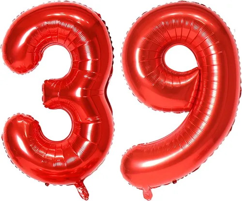 Miniatura 8 de Globo de helio rojo del número 10 de 40 pulgadas, autosellado para decoración de fiesta de cumpleaños y decoración de fiesta de aniversario (rojo 10)