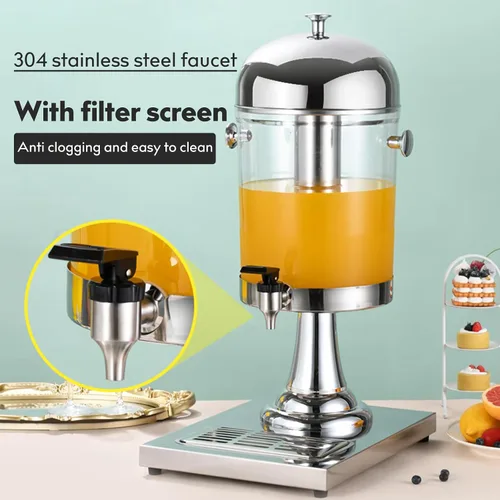 Miniatura 3 de Dispensadores de 2.2 galones para bebidas en fiestas, dispensador de bebidas con soporte, dispensador comercial de jugo caliente y frío