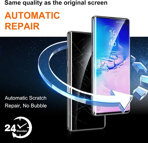Miniatura 2 de [Paquete de 3+2] Unique Me compatible con Samsung Galaxy S10 de cobertura completa, protector de pantalla de TPU flexible y protector de lente