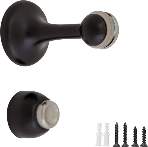 Miniatura 20 de Design House Paquete de 10 topes de puerta de acero sólido con punta de goma suave, topes de puerta para pared, protegen paredes y puertas, Oil