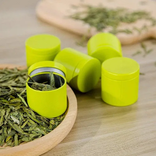 Miniatura 4 de Caja de lata pequeña con tapas herméticas para almacenamiento de café, té, dulces, almacenamiento de hojas sueltas, té, latas de té, 5 unidades Verde