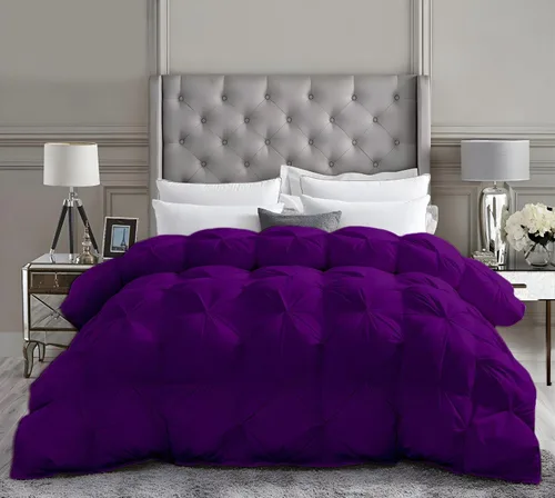 Miniatura 24 de Lujoso para todas las estaciones – Colección de hotel – Estilo Pintuck – 100% algodón orgánico tamaño Twin XL 68 x 92 pulgadas, edredón plisado de 1