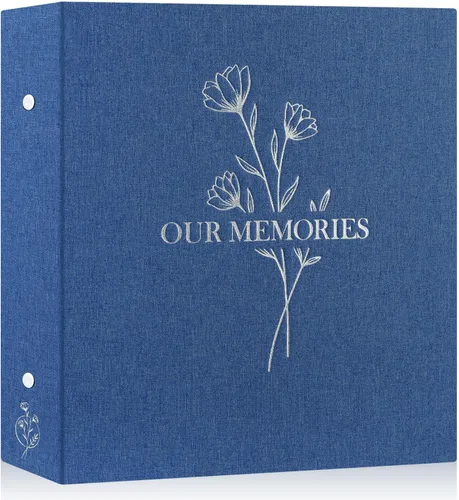 Miniatura 28 de Lanpn Álbumes de fotos pequeños de 4 x 6 pulgadas, 50 imágenes, paquete de 2 unidades, mini capacidad de lino Our Memories, juego de bolsillos