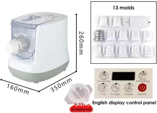 Miniatura 6 de Máquina eléctrica para hacer pasta, máquina automática para hacer fideos con 13 formas de pasta, máquina de pasta puede hacer fideos largos