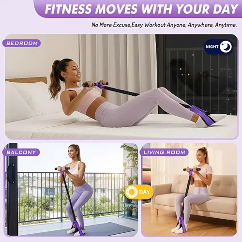 Miniatura 6 de Pedal Resistance Band with Handle Upgraded 55LBS Exercise Resistance Bands for Core, Abs, Legs, Glutes, Arms, Strength, Physical Therapy, Pilates