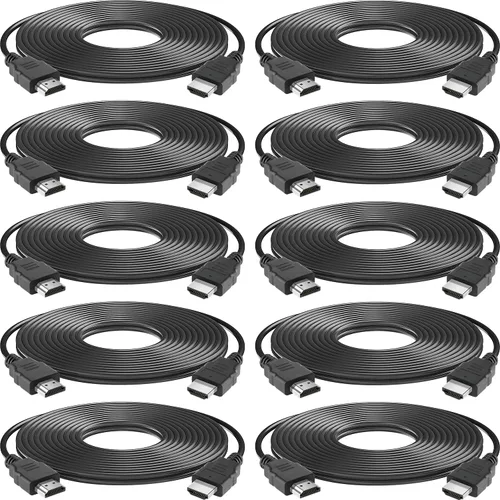 Paquete de 10 cables HDMI de 3 pies, cable trenzado HDMI de alta velocidad de 18 Gbps, 1080p a 60 Hz, Dolby TrueHD, compatible con laptop, monitor,