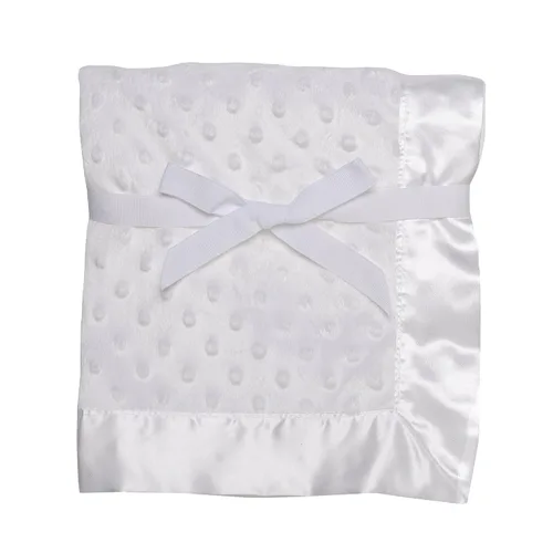 Baby Starters Manta de puntos texturizados con ribete satinado, color blanco, 30 x 40 pulgadas Puntos blancos