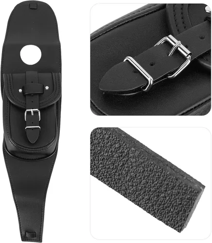 Miniatura 5 de Naroote Bolsa para tanque de combustible para motocicleta, bolsa de panel de tanque de combustible de piel sintética, bolsa de cubierta de tanque