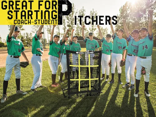 Miniatura 4 de JAPER BEES Red de lanzamiento con zona de huelga, equipo de entrenamiento de béisbol y sóftbol para jóvenes y adultos, diseño portátil de montaje