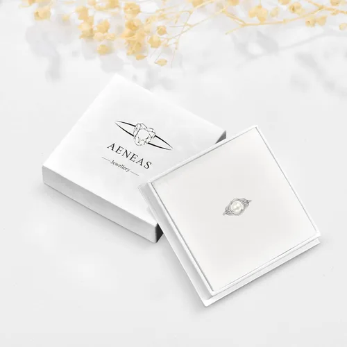 Miniatura 8 de AENEAS Anillo de perlas reales de plata de ley natural de agua dulce ajustable, anillo de perlas abiertas, regalo de joyería para mujeres