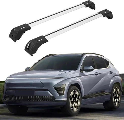 Miniatura 15 de ERKUL Barras transversales mejoradas para Hyundai Kona 2018-2023 Barras transversales de aluminio con bloqueo antirrobo para techo Compatible