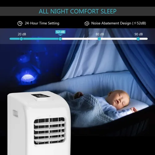 Miniatura 4 de COSTWAY 8000 BTU - Aire acondicionado transportable, 3 en 1, enfriador de aire con deshumidificador incorporado, modo de ventilador, modo