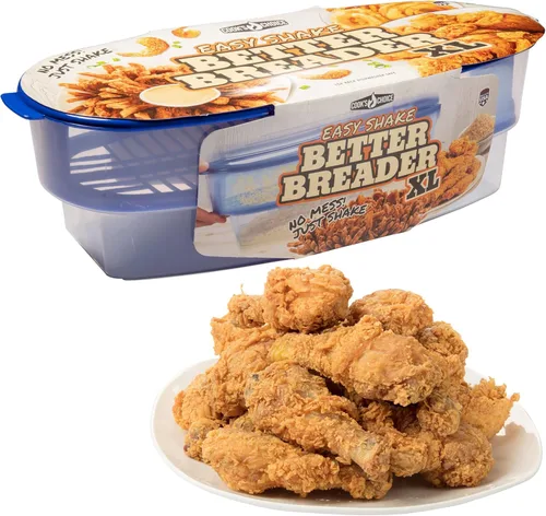 COOK'S CHOICE XL Original Better Breader Batter Bowl - Tazón estación de empanado todo en uno sin desorden - Ideal para fiestas - Vierta