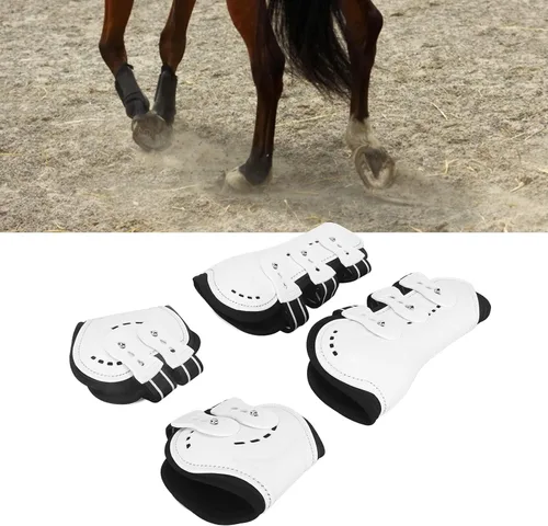 Miniatura 3 de Zerodis 4 botas de caballo, botas de tendón de caballo con frente abierto, botas ajustables y ligeras para pierna de caballo con correas de hebilla