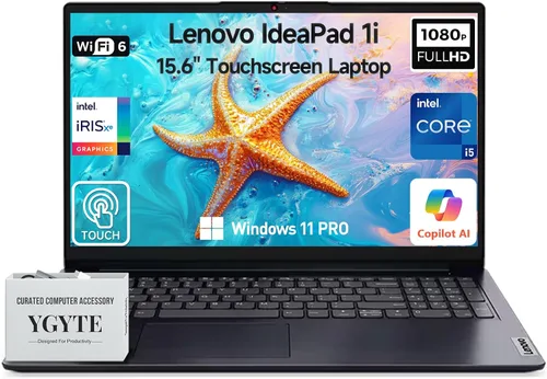 Lenovo Ideapad 1i 2026 - Computadora portátil con pantalla táctil de 15.6 pulgadas, pantalla táctil FHD IPS de 15.6 pulgadas, Intel 10-Core i5-1335U