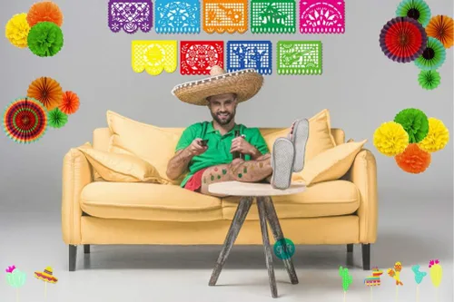 Miniatura 6 de Suministros para fiestas mexicanas, kit de decoración para fiestas temáticas de México, para festivales, cumpleaños, tacos (paquete de 35)