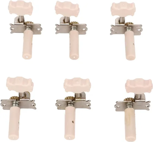 Miniatura 8 de Paquete de 6 clavijas de afinación de guitarra clásica, afinador de metal 3L3R para reemplazo, afinadores de un solo agujero para guitarra clásica