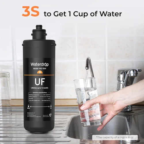 Miniatura 7 de Waterdrop WD-10UF - Filtro de agua para debajo del fregadero, repuesto para Waterdrop WD-TSA-UF Sistema de filtro de agua de 3 etapas para debajo
