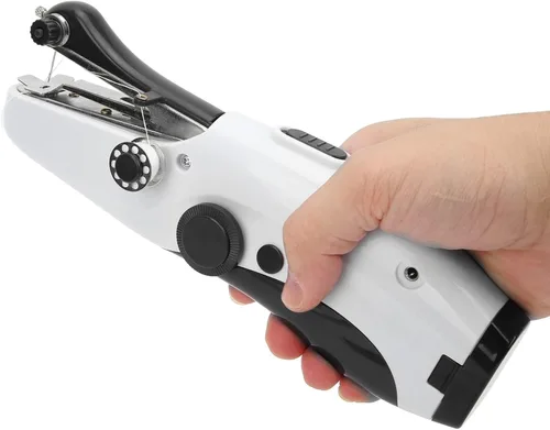 Miniatura 5 de Máquina de coser portátil de mano, máquina de coser a mano, mini máquina de coser eléctrica de doble aguja para hacer manualidades u objetos