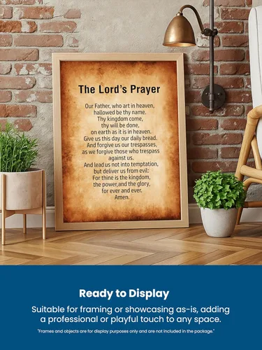 Miniatura 4 de AMERICAN LUXURY GIFTS The Lord's Prayer Mateo 6:9-13 - Arte de pared inspirador de las Escrituras cristianas, regalo de decoración espiritual