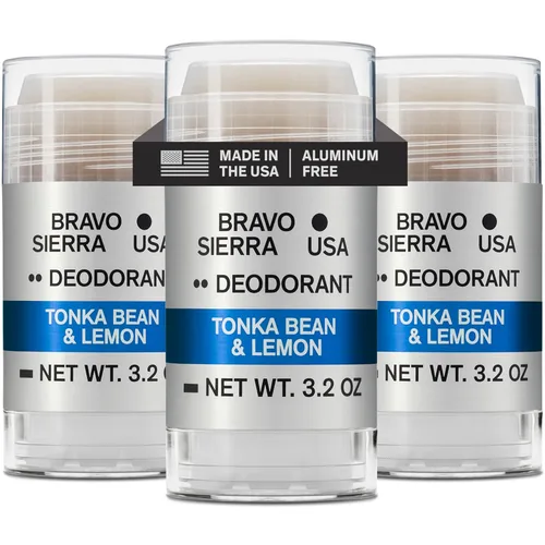Miniatura 18 de Bravo Sierra - Desodorante sin aluminio para hombres, paquete de 1, cítrico y sal marina, fórmula natural sin bicarbonato de sodio con control