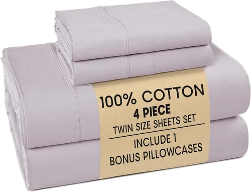 Miniatura 107 de Casa Platino Sábanas de cama individual XL, sábanas de 100 % algodón con 2 fundas de almohada, tejido percal crujiente y sensación acogedora, verde