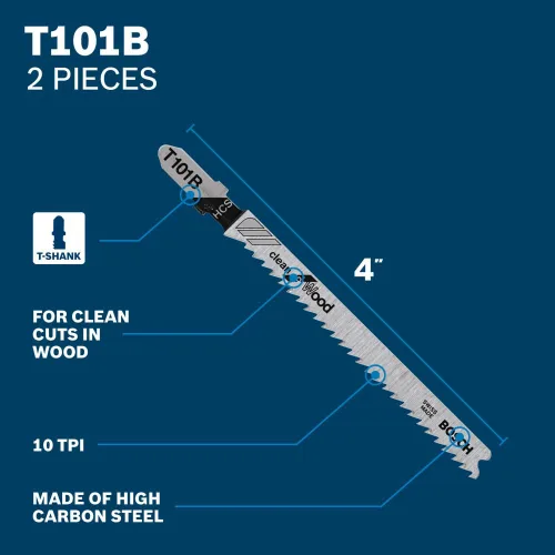 Miniatura 2 de Bosch T5002 Juego de hojas de 10 piezas surtidas tipo T-Shank