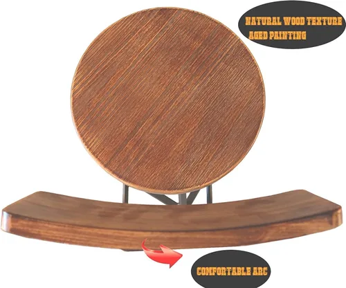 Miniatura 7 de Taburete de mostrador industrial vintage, silla giratoria ajustable de altura de encimera de cocina, taburete con marco de metal, 20.47-26.77